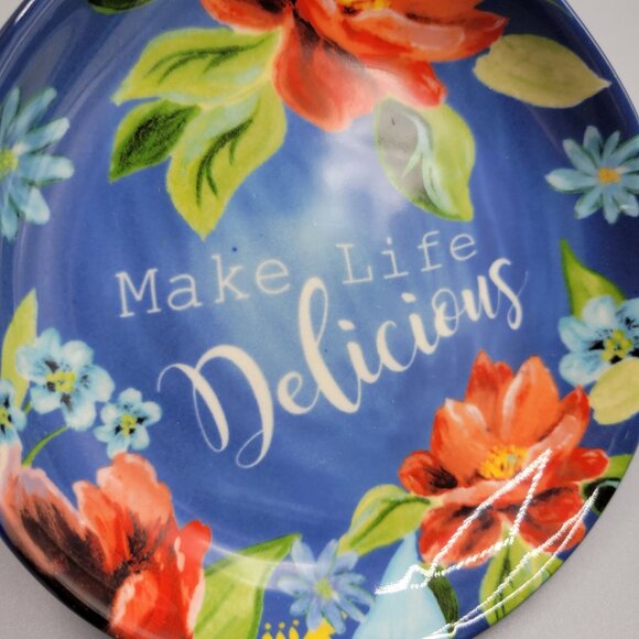 The Pioneer Woman Stoneware Spoon Rest Spring Bouquet Floral Design Blue Red - Picture 7 of 8